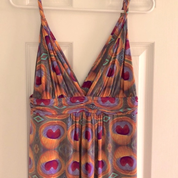 VIX Beautiful, Soft, Peacock Print Flowy Summer Maxi Dress - Picture 2 of 11